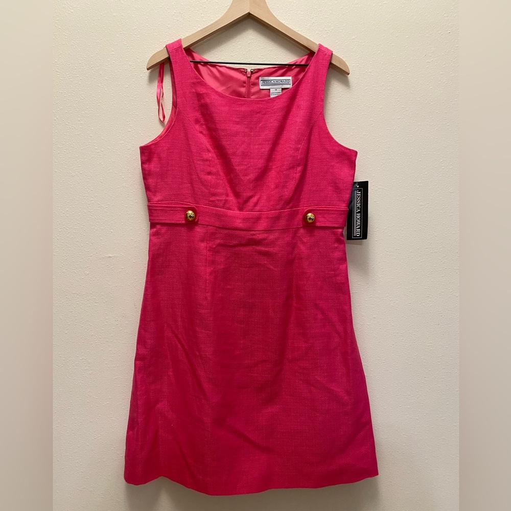 Vintage Jessica Howard Womens Pink 90's Barbie Dress Work Office Wear 14 NWT